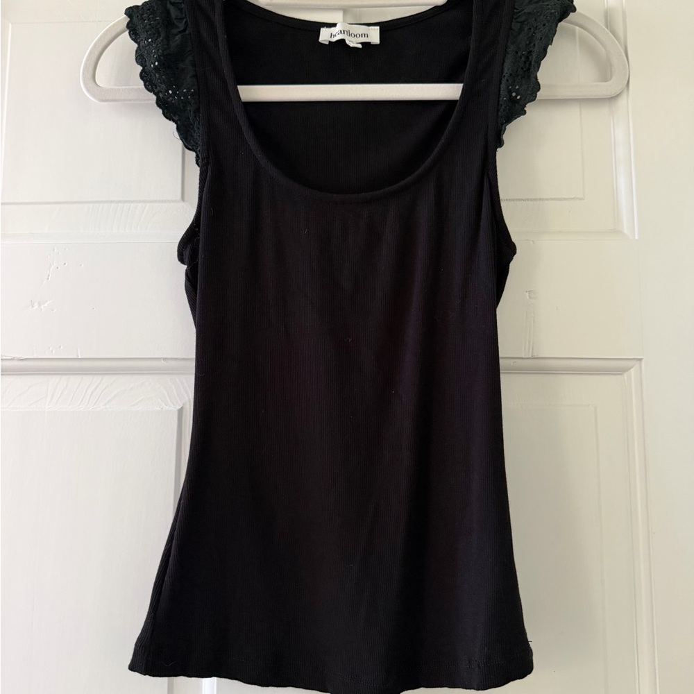 Heartloom Black Eyelet Top